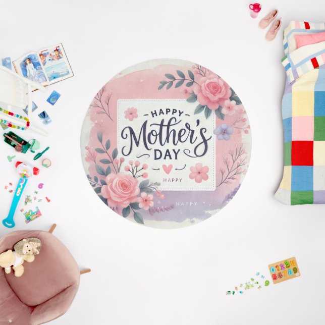 Elegant Mother’s Day Floral Art Rug (Insitu (Babyroom))