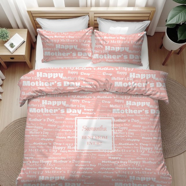 Elegant Mother’s Day Gift Personalized Duvet Cover (Elegant Mother’s Day Gift Hand Drawing Text Duvet Cover)