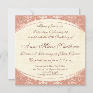 Elegant Mother's 60th Birthday Vintage Party Invitation