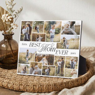 Elegant Mothers Day Best Mom Ever Photo Collage Plaque