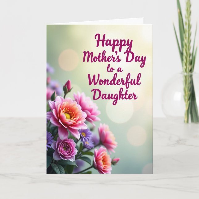 Elegant Mothers Day Dahlia Card (Front)