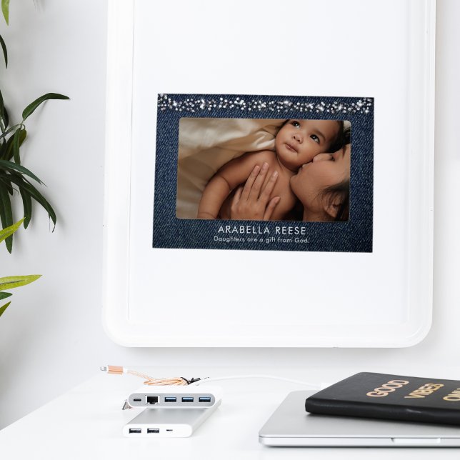 Elegant Mother's Day  Denim Diamonds Navy Blue Magnetic Frame (Creator Uploaded)