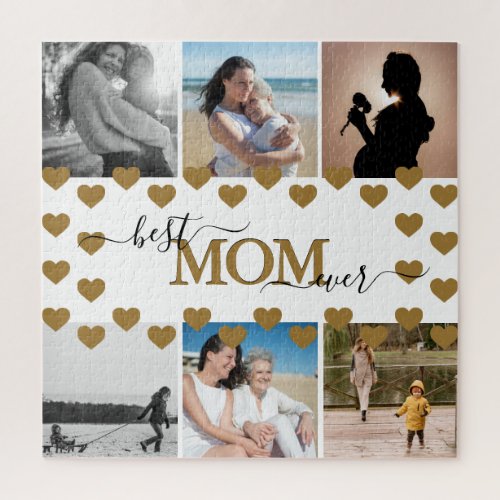 Elegant Mothers Day Family Photo Collage Jigsaw Puzzle