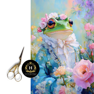 Elegant Mothers Day Floral Frog Decoupage Tissue Paper