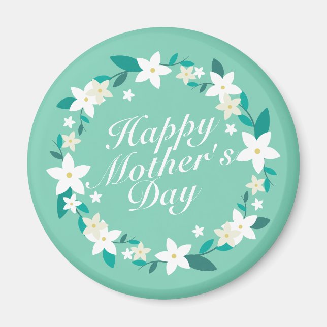 Elegant Mother's Day Floral Wreath | Magnet (Front)