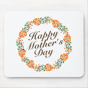 Elegant Mother's Day Floral Wreath   Mousepad