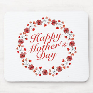 Elegant Mother's Day Floral Wreath   Mousepad