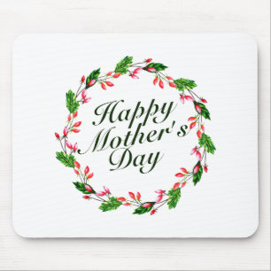 Elegant Mother's Day Floral Wreath   Mousepad