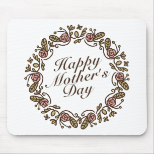Elegant Mother's Day Floral Wreath   Mousepad