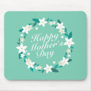 Elegant Mother's Day Floral Wreath   Mousepad