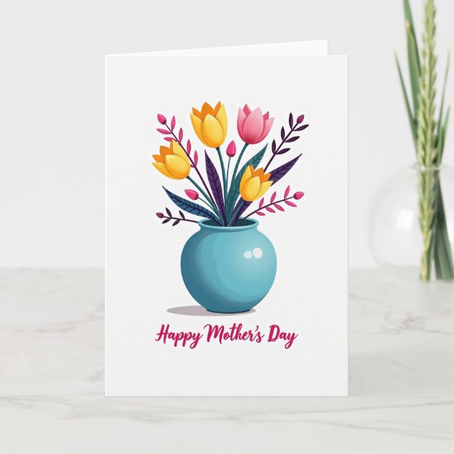 Elegant Mothers Day Flowers Card (Front)