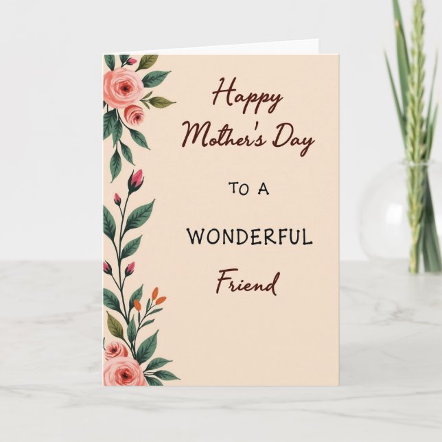 Elegant Mothers Day Friend Card (Front)