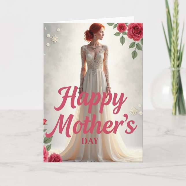 Elegant Mothers Day Gown Card (Front)