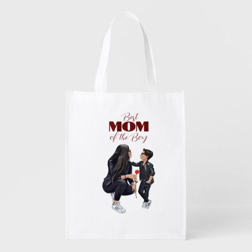 Elegant Mothers Day greeting illustration Grocery Bag