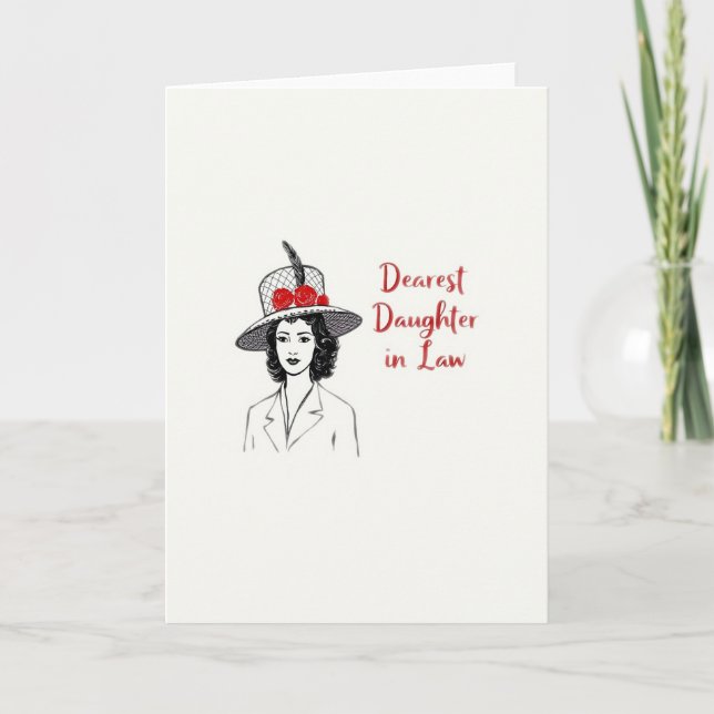 Elegant Mothers Day Hat Card (Front)