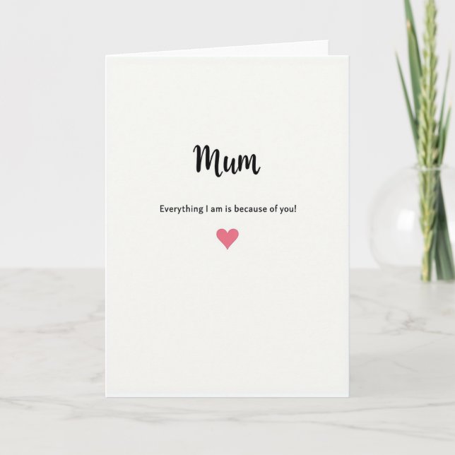 Elegant Mothers Day Heart Card (Front)