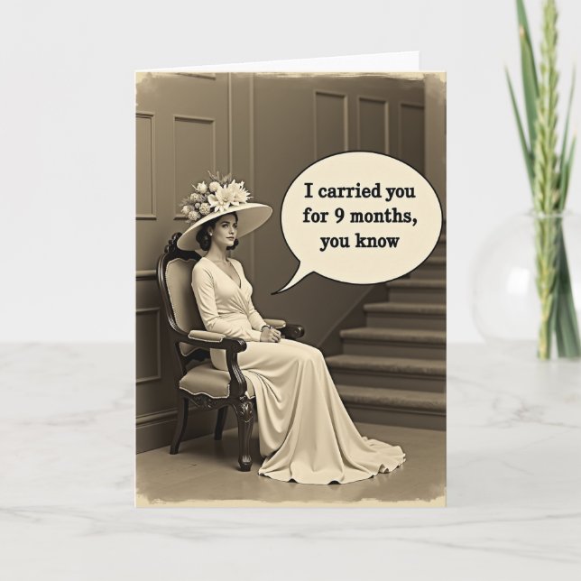 Elegant Mothers Day Illustration Card (Front)