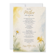 Elegant Mother's Day KeepSake Poem Card