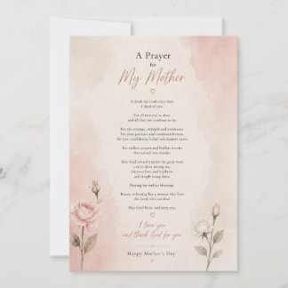 Elegant Mother's Day KeepSake Prayer Card