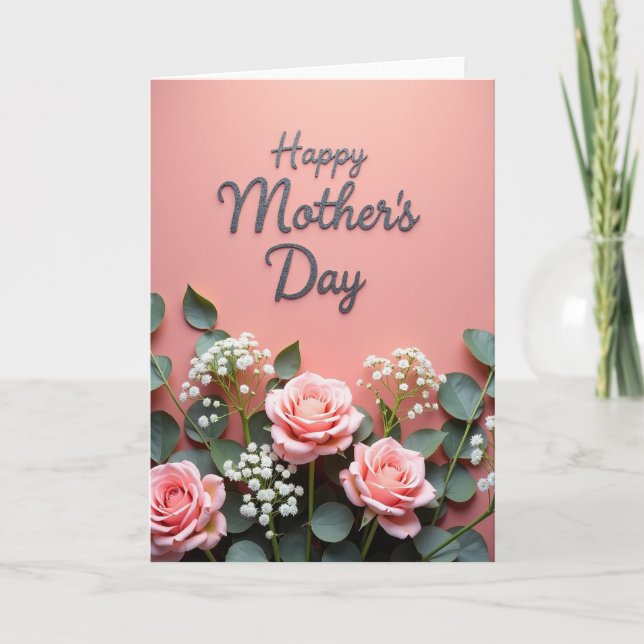 Elegant Mothers Day Leaf Card (Front)