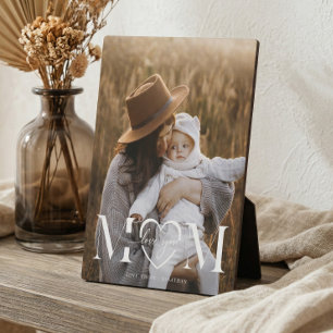 Elegant Mothers Day Minimal Mom Love You Photo  Plaque
