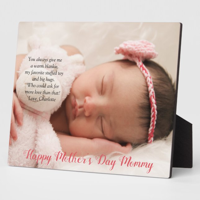 Elegant Mother's Day Mommy From Baby Plaque (Side)