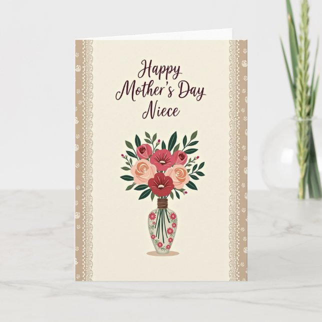 Elegant Mothers Day Niece Card (Front)