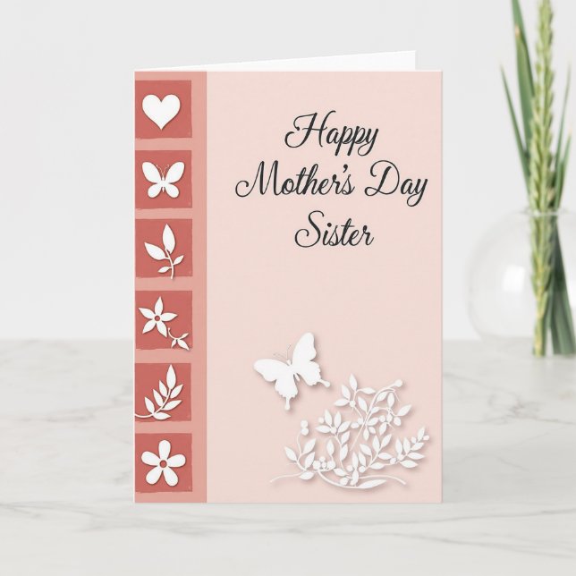 Elegant Mothers Day Paper Art Card (Front)