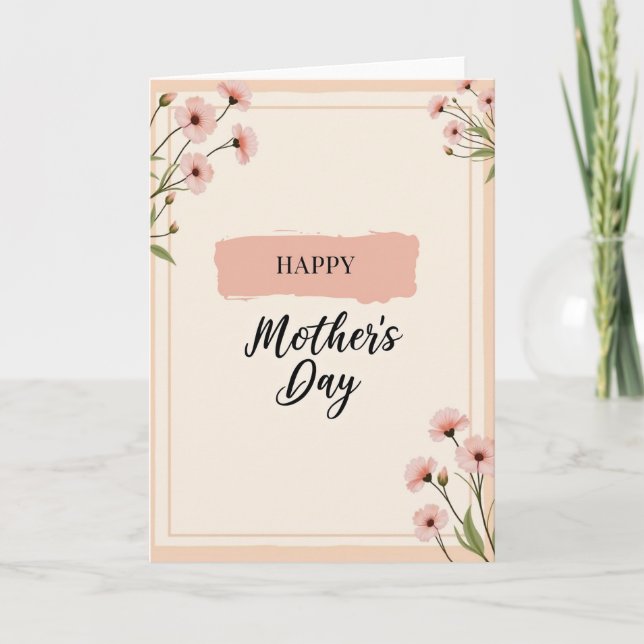 Elegant Mothers Day Peach Card (Front)