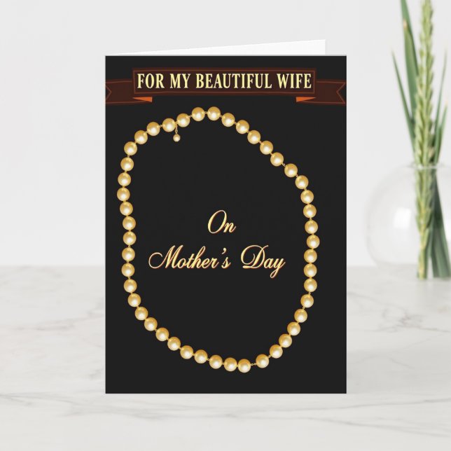 Elegant Mothers Day Pearl Card (Front)