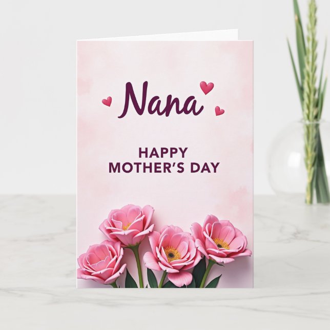 Elegant Mothers Day Peony Card (Front)