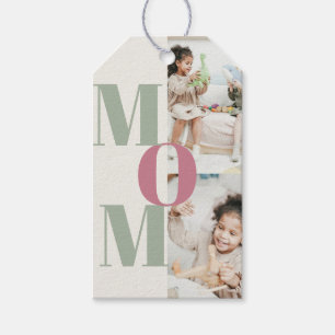 Elegant Mother's Day Photo Collage   MOM Letters - Gift Tags