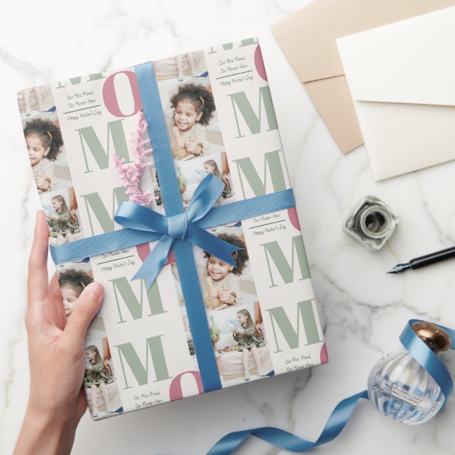 Elegant Mother's Day Photo Collage Wrapping Paper  (Gifting)