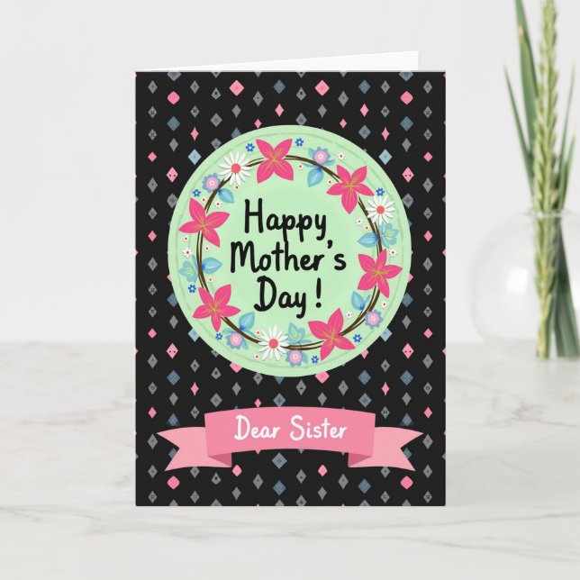 Elegant Mothers Day Ribbon Card (Front)