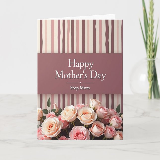 Elegant Mothers Day Step Mom Card (Front)