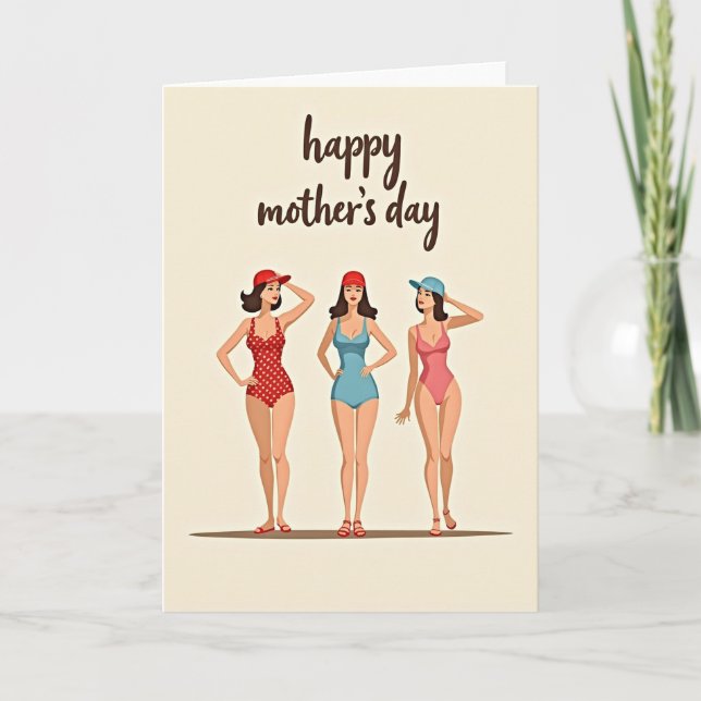 Elegant Mothers Day Swimsuit Card (Front)