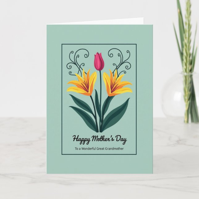 Elegant Mothers Day Swirls Card (Front)