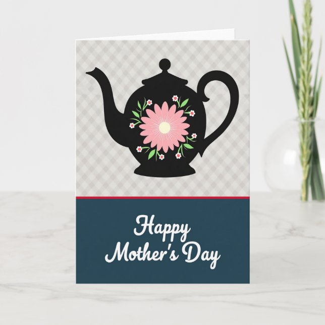 Elegant Mothers Day Teapot Card (Front)