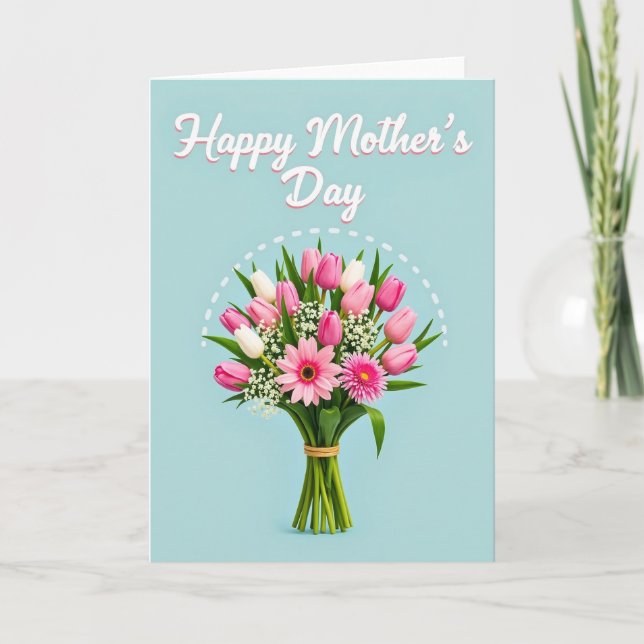 Elegant Mothers Day Tulips Card (Front)