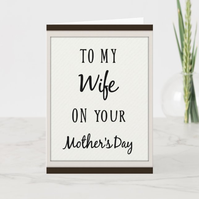 Elegant Mothers Day Wife Card (Front)