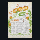 Elegant Motivational Student 2024 Calendar Kitchen Towel<br><div class="desc">Create a unique 2024 motivational calendar kitchen towel with a cute floral illustration for students and those who have their own way to MBA. It's a lovely gift idea for Thanksgiving day,  Christmas and New Year or any occasion.</div>