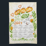 Elegant Motivational Student 2024 Calendar Kitchen Towel<br><div class="desc">Create a unique 2024 motivational calendar kitchen towel with a cute floral illustration for students and those who have their own way to MBA. It's a lovely gift idea for Thanksgiving day,  Christmas and New Year or any occasion.</div>