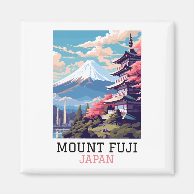 Elegant Mount Fuji Japan Travel Art Magnet (Front)