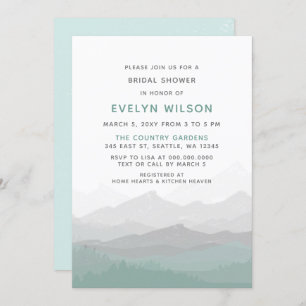 elegant mountain Bridal Shower Invitation