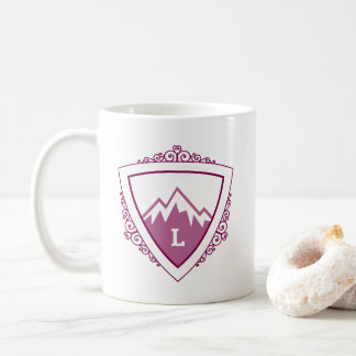 Elegant Mountain Crest Monogram Coffee Mug
