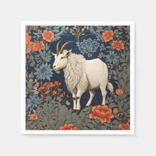 Elegant Mountain Goat William Morris Inspired Napkins