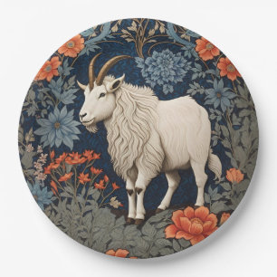 Elegant Mountain Goat William Morris Inspired Paper Plates