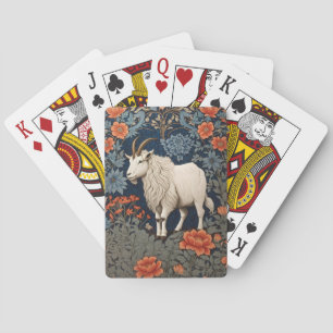 Elegant Mountain Goat William Morris Inspired Poker Cards