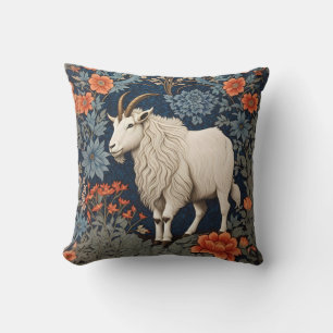 Elegant Mountain Goat William Morris Inspired  Throw Pillow