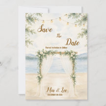 Elegant Mountain Lake Flat Save The Date Card